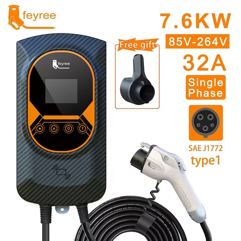 Fey123-Station de Recharge Rapide Monophasée pour Voiture Électrique, EVSE Wallbox EV, Vope1, 50A, 1