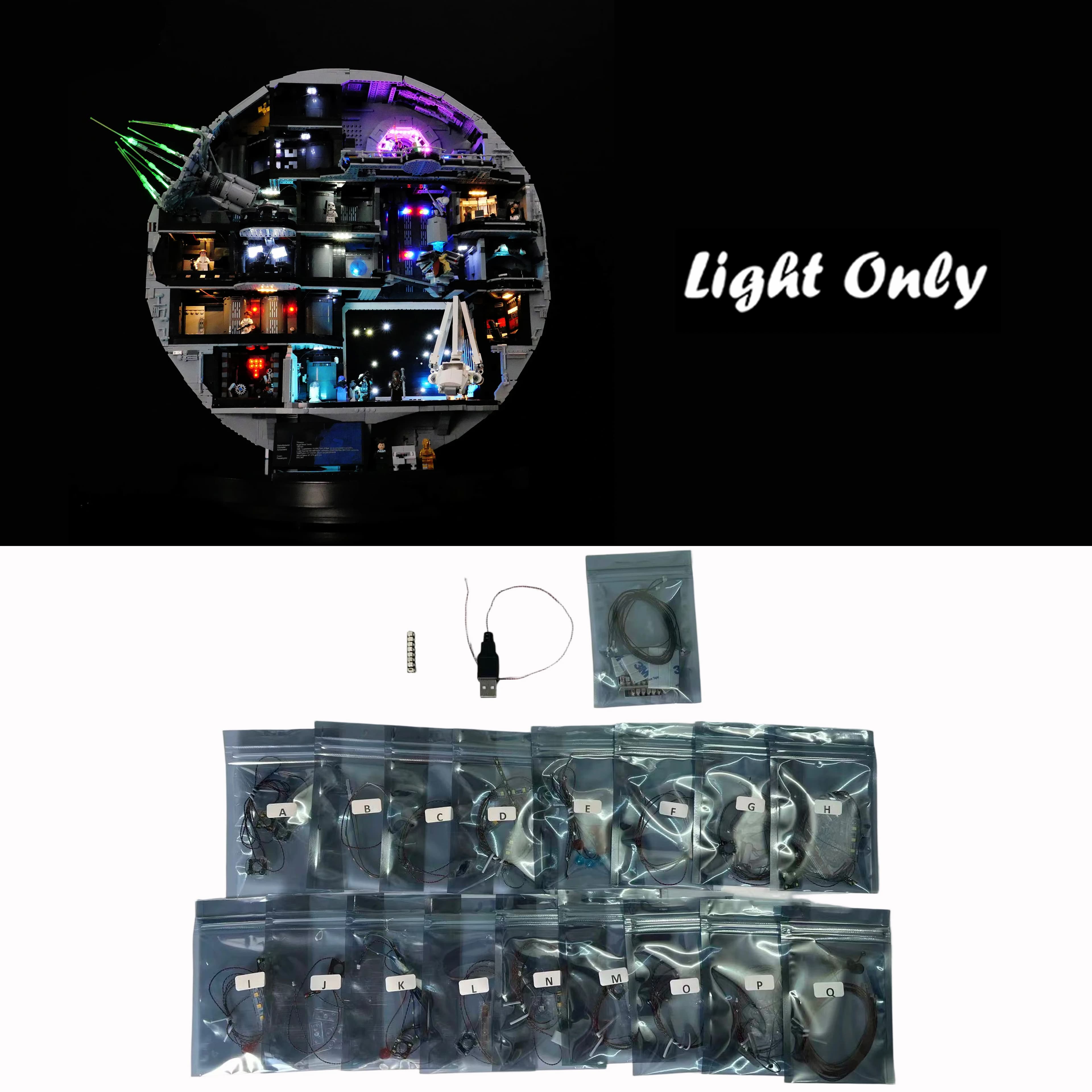 Kit d'éclairage LED Compatible avec les blocs de construction de la poste spatiale de science-fictio