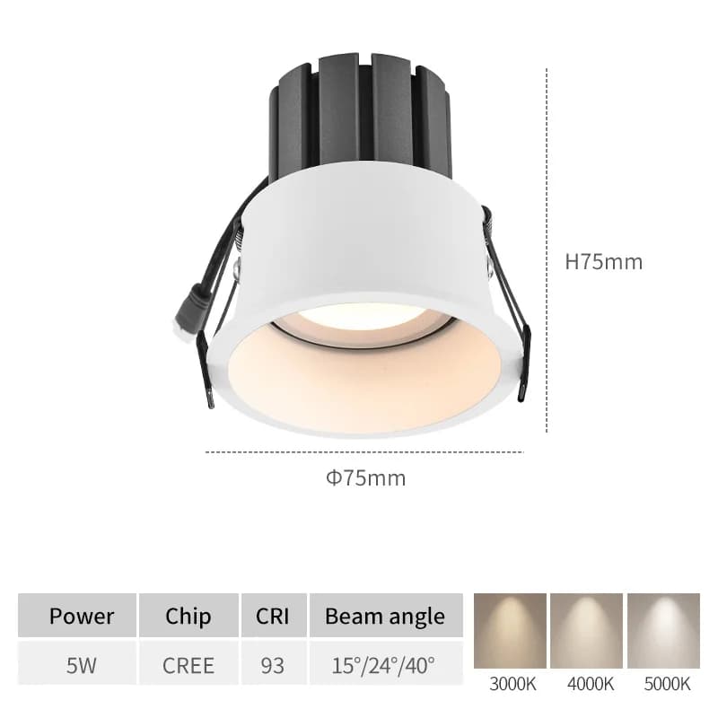 SCON-Spot lumineux LED encastrable avec technologie COB, éclairage d'intérieur, luminaire de plafond