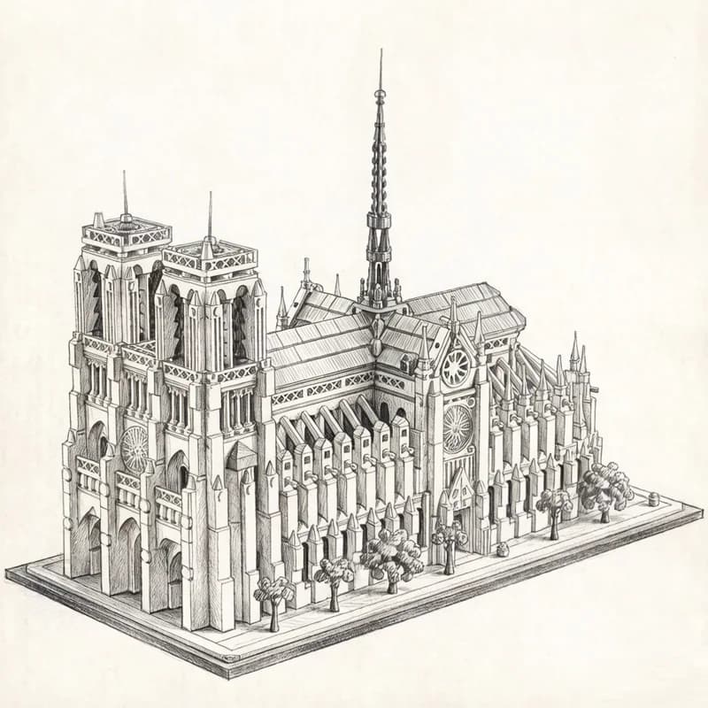 Nouveau produit 2026 : Maquette de la Cathédrale Notre-Dame, kit de construction, décoration d'intér