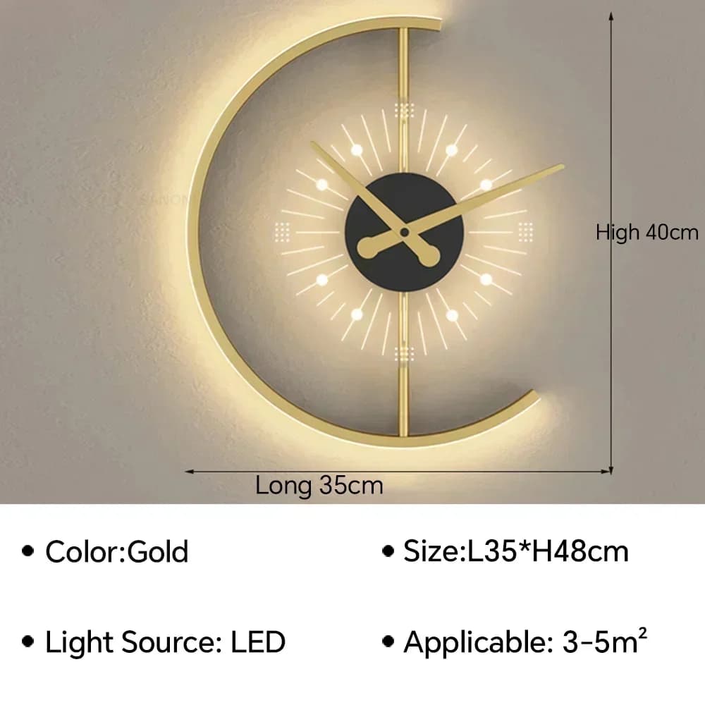 Applique murale LED moderne horloge applique pour chambre chevet salon salle à manger allée porche c