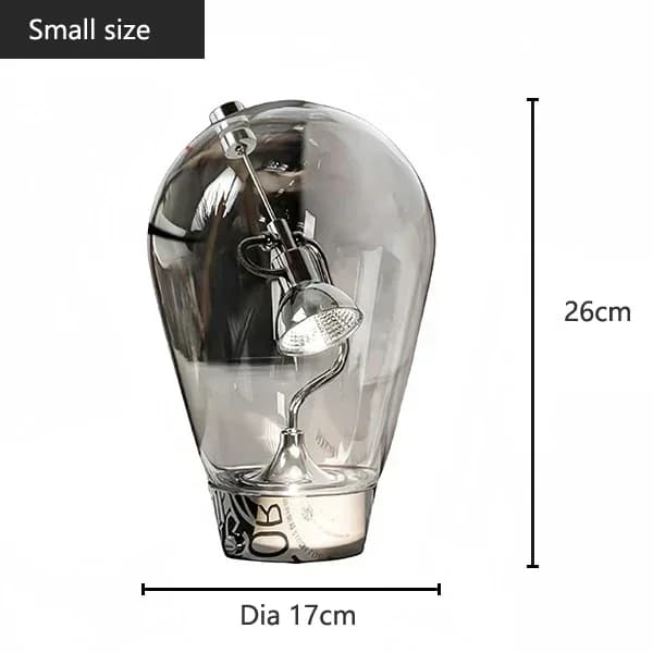 Lampe de bureau en verre industriel vintage, lampe de lecture de chevet à LED, lampe de table pour c