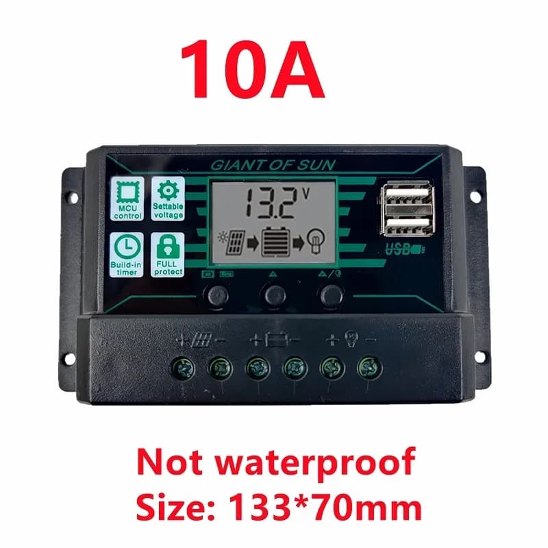 Contrôleur solaire 150A, régulateur MPPT PWM, double panneau PV USB, contrôleur noir, Port de régula