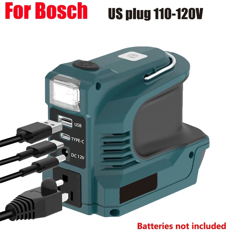 Compatible avec les batteries au lithium Bosch 18V, convertisseur de batterie 180W, station d'alimen