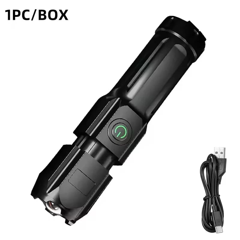 Lampe torche tactique longue portée, très puissante, lampe de travail rechargeable, lampes LED recha