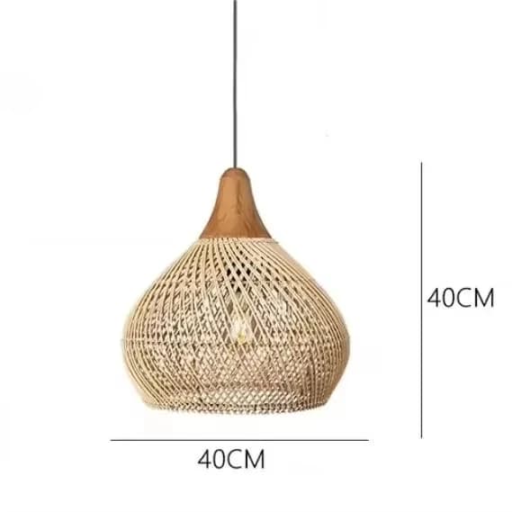 Lustre en rotin JOYINLED, lustre en rotin de bambou pour salle à manger, salon, chambre à coucher, d