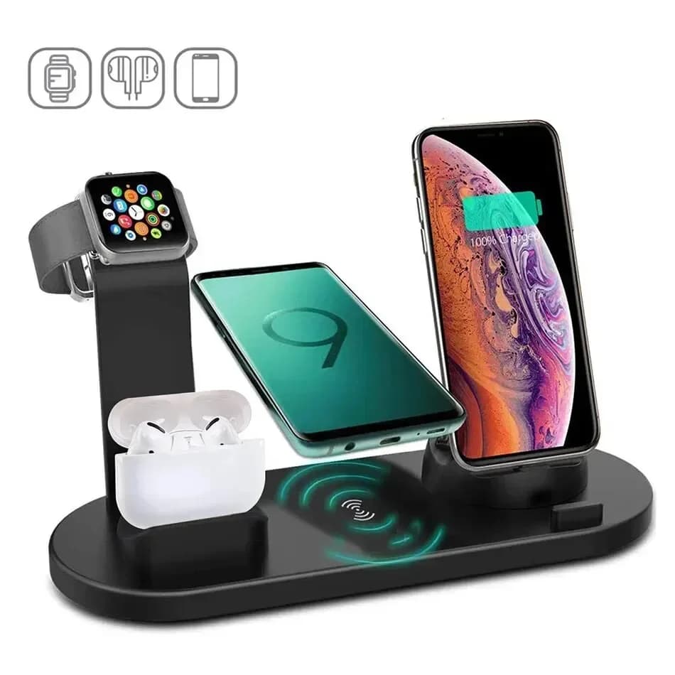 Support de chargeur sans fil pour iPhone 17 16 15 14 13 12 11 XR Pro Max Samsung Xiaomi 17, Station 