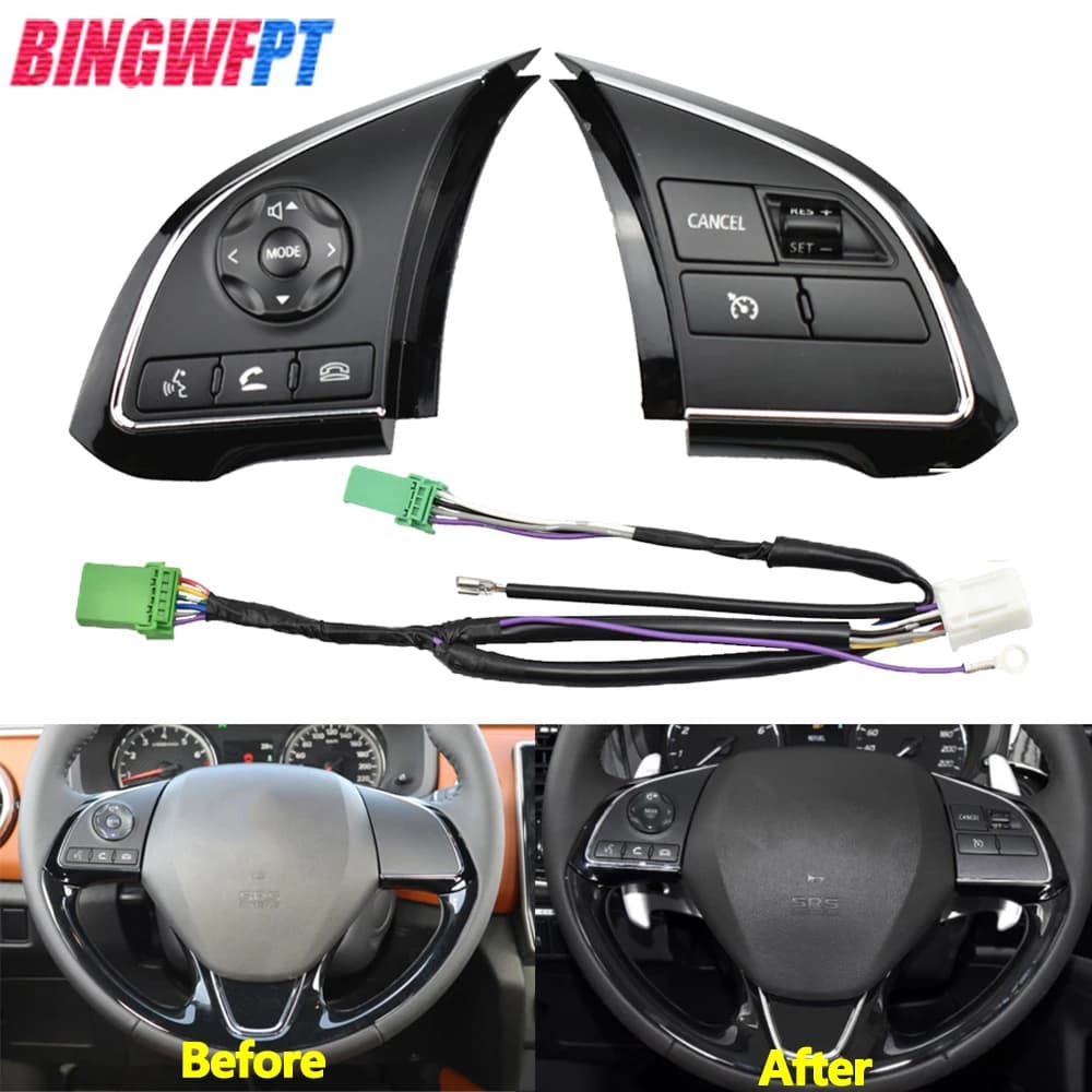 Accessoires de voiture, interrupteur au volant, bouton de commande audio radio, interrupteurs de rég