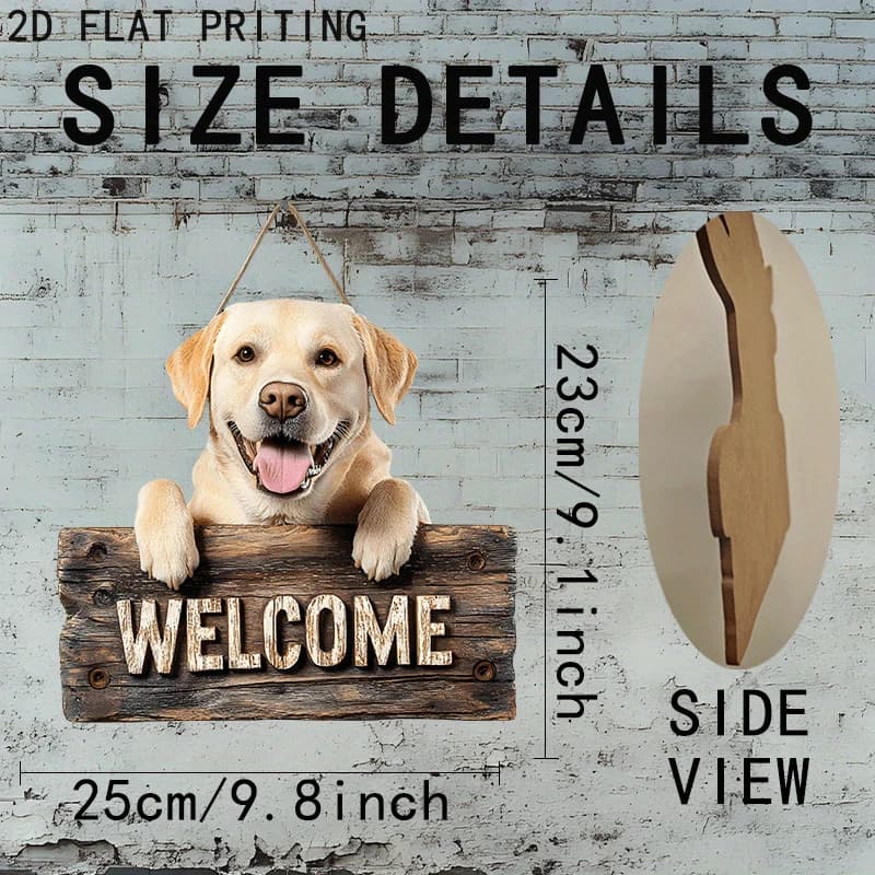 Panneau mural en bois 2D plat, 1 pièce, motif animal, 9,1 pouces, Labrador Retriever, pour porche, f