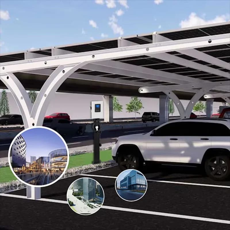 Station de recharge solaire intégrée pour parking, chargeur mural EV 20 30 40kW pour usage commercia