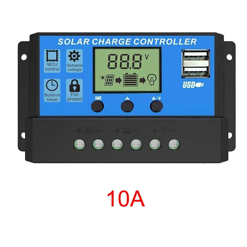 Contrôleur de Charge et de décharge solaire avec écran LCD, régulateur de chargeur de panneau solair