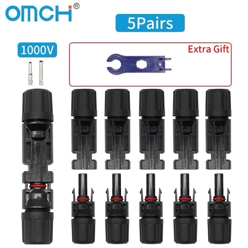 Connecteur de panneau solaire OMCH 5-50 paires 1000V/1500V 30A IP67 étanche compatible avec les syst