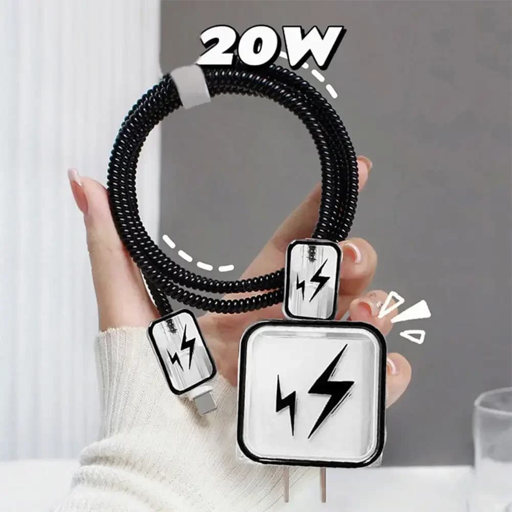Étui de protection de chargeur 18W 20W, housse de câble USB, enrouleur de cordon de données de charg