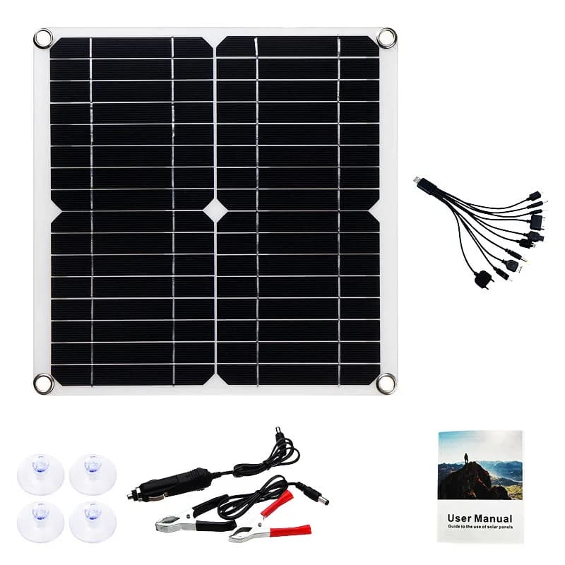 Panneau Solaire Flexible 500W, 12V, Chargeur de Batterie pour Touriste, USB avec Contrôleur 60A 100A