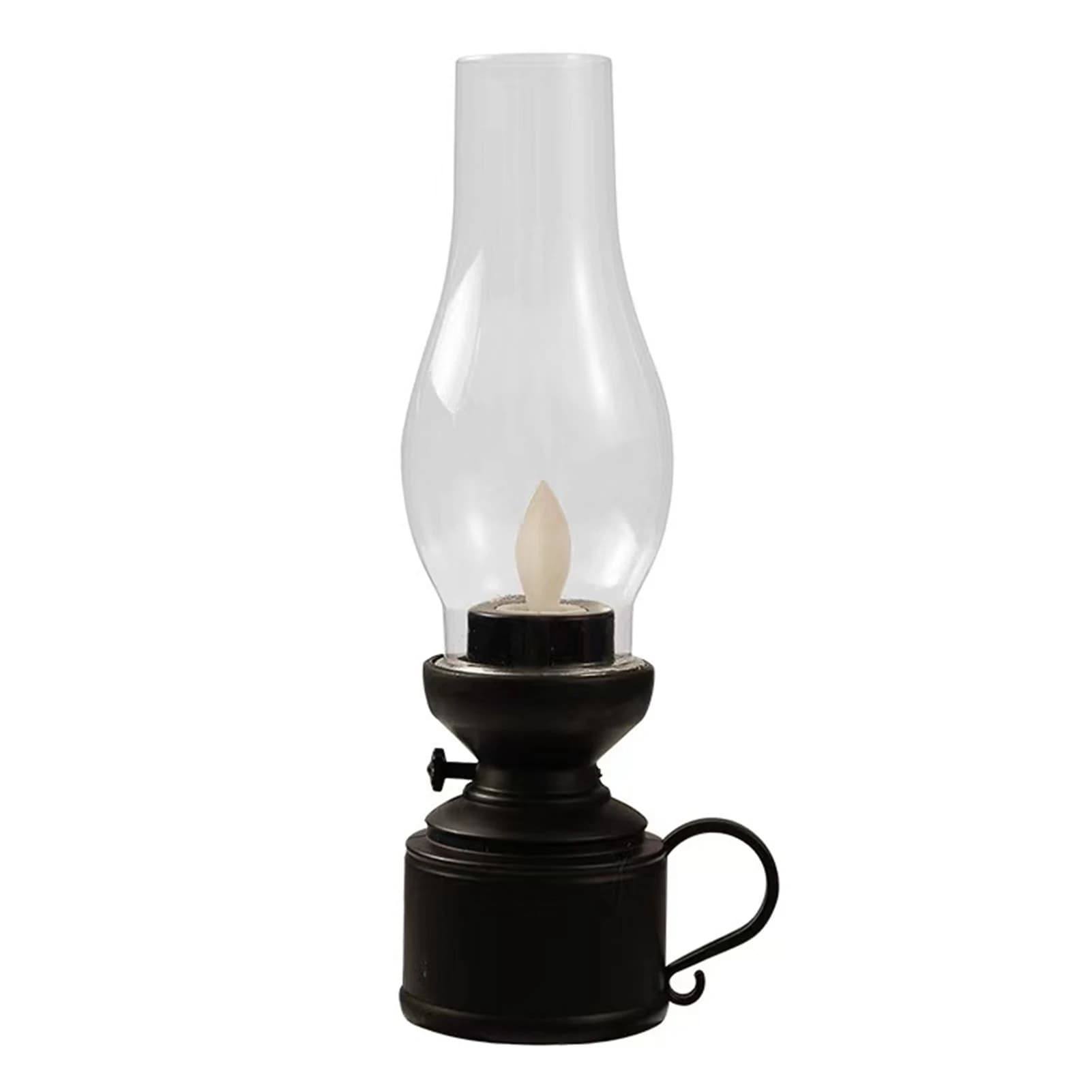 Lampe à kérosènes Vintage, veilleuse d'halloween, bougie LED sans flamme, lumière à huile Antique, l
