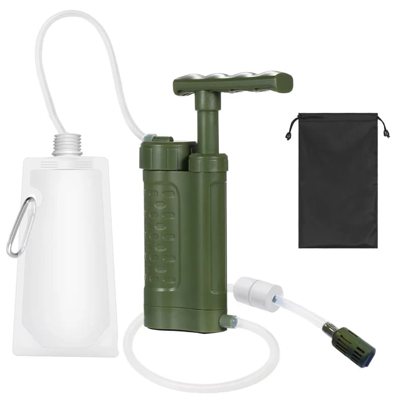 Filtre à eau de Camping Compact 0.01 microns, pompe de Purification de survie Portable, Filtration d