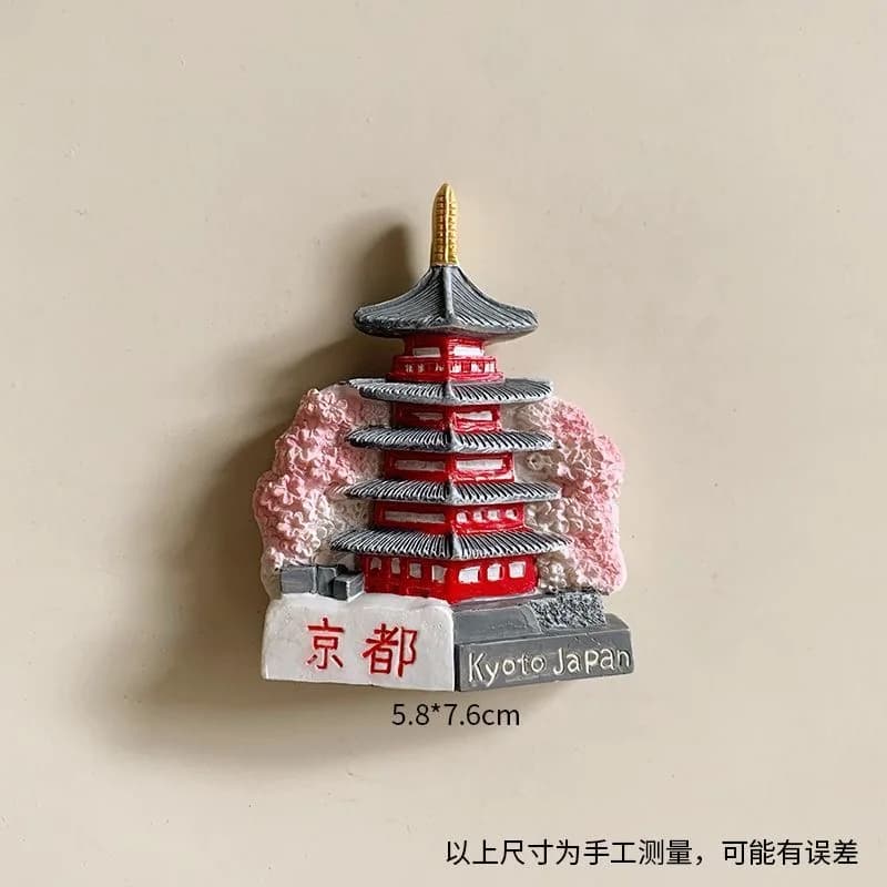 Tokyo Asakusa Temple 3D aimants pour réfrigérateur résine peinte souvenirs touristiques cadeaux Kyot