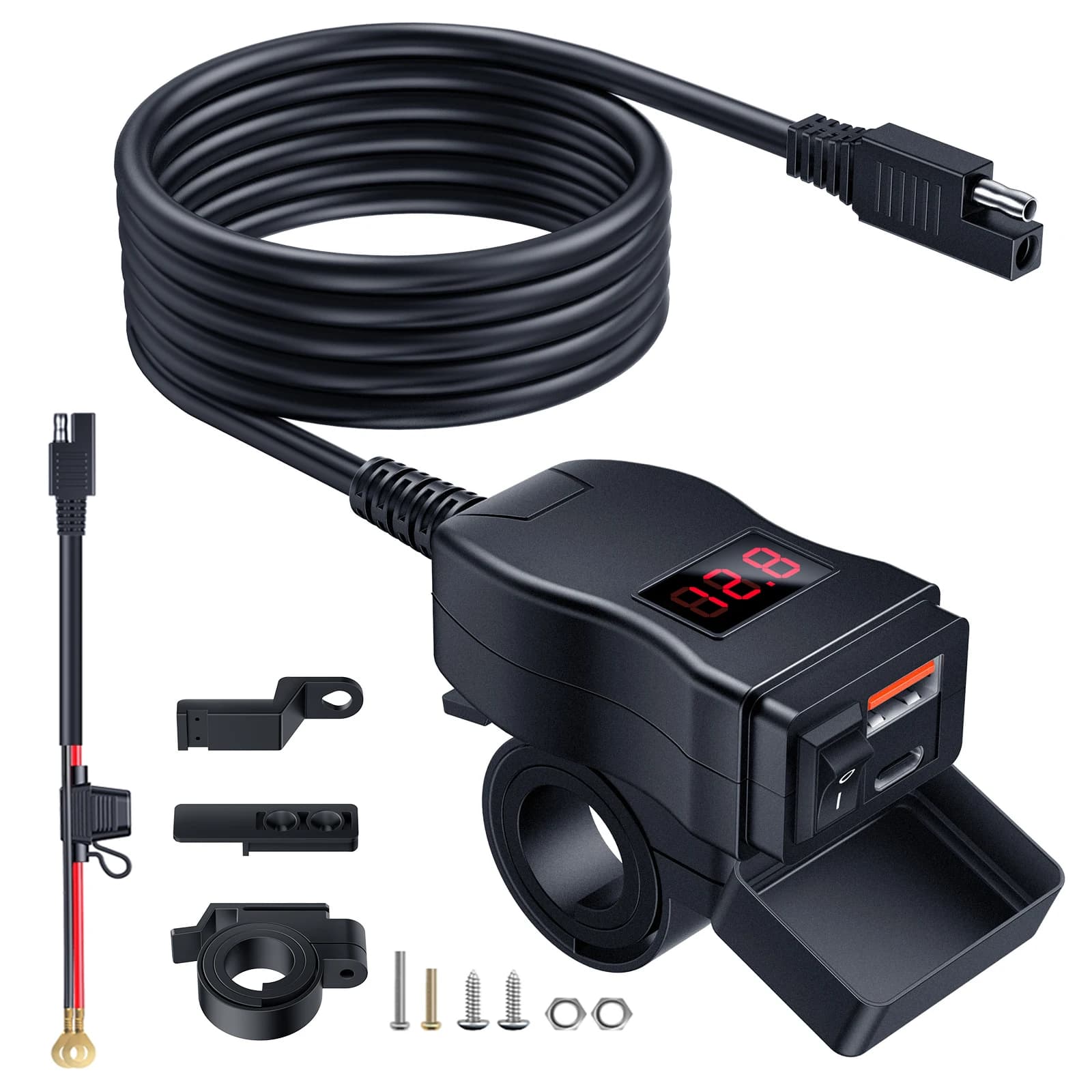 Extractme QC3.0 chargeur USB pour moto 30W chargeur rapide USB support de montage sur guidon étanche