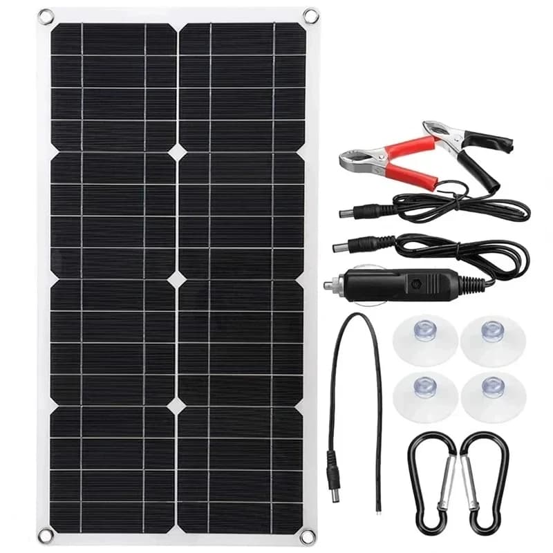 Kit de panneaux solaires 25 W/H, chargeur solaire monocristallin Portable 12V pour camping-car, bate