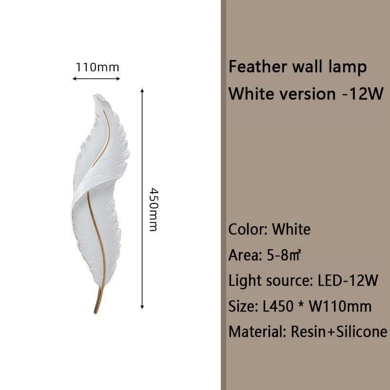Lampe murale nordique en plumes, salon, chambre à coucher, tête de lit, hall d'entrée, lampe créativ
