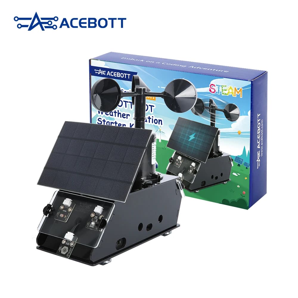 ACEBOTT IOT Kit de démarrage de station météo vitesse du vent température humidité moniteur prévisio