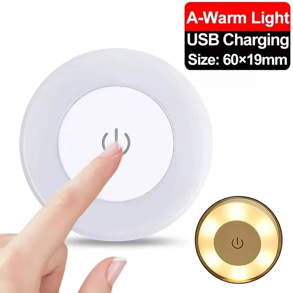 Mini LED capteur tactile veilleuses USB Rechargeable cuisine chambre Base magnétique applique murale
