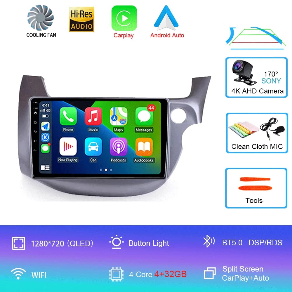 Autoradio Android 15 pour Honda Jazz 2 GG 2008 - 2014 Fit 2 GE GP GE 2007 - 2014 lecteur RHD Navigat