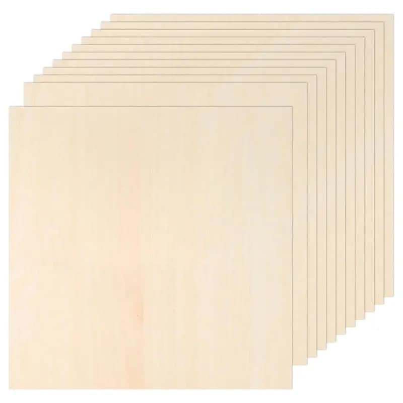 Feuilles de bois d'ébène A69ebalsa, lot de 10, 12x12x1/16 pouces, contreplaqué pour découpe DIY, art