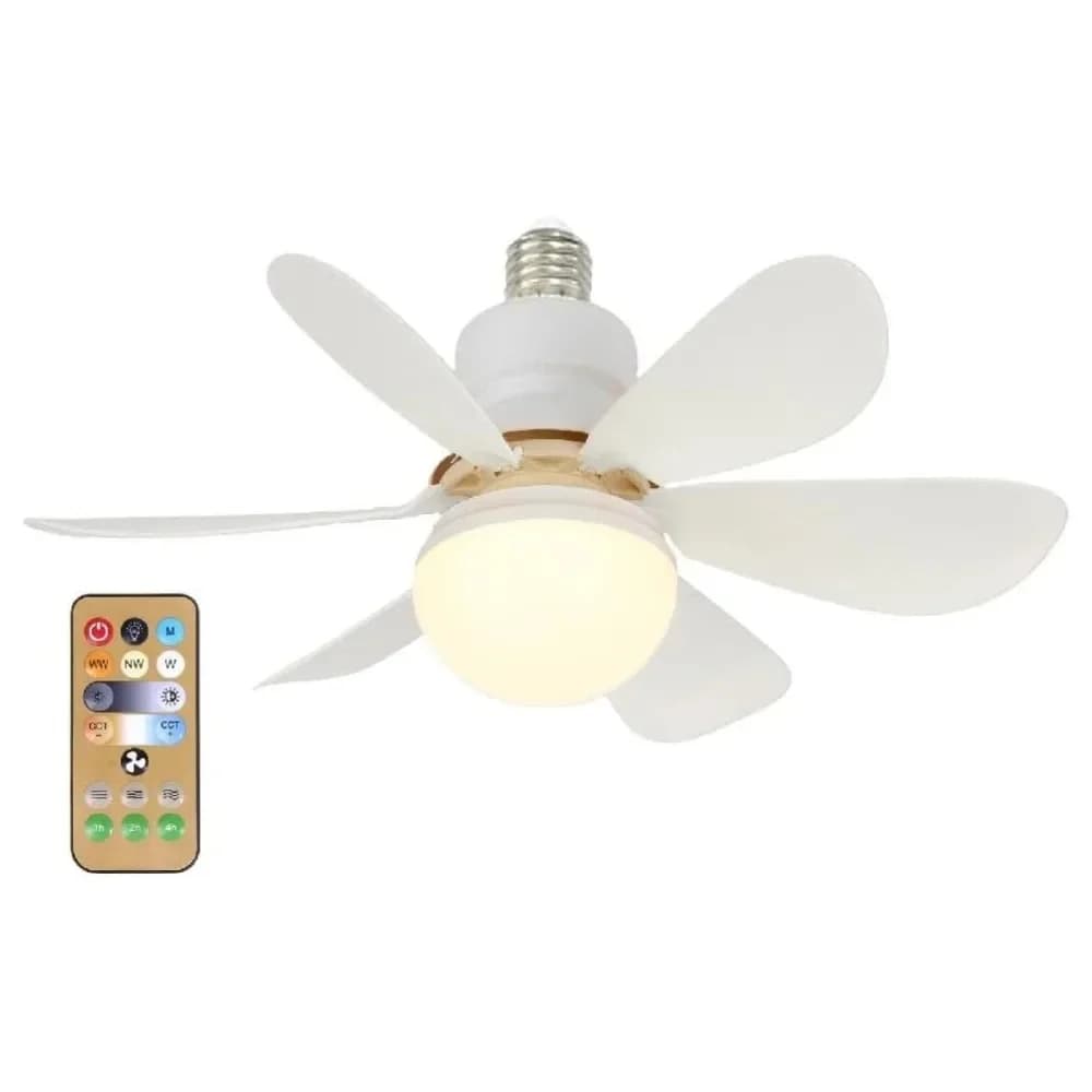 Ventilateur de plafond LED 40W E27 avec télécommande pour gradation, adapté au salon, au bureau, à u