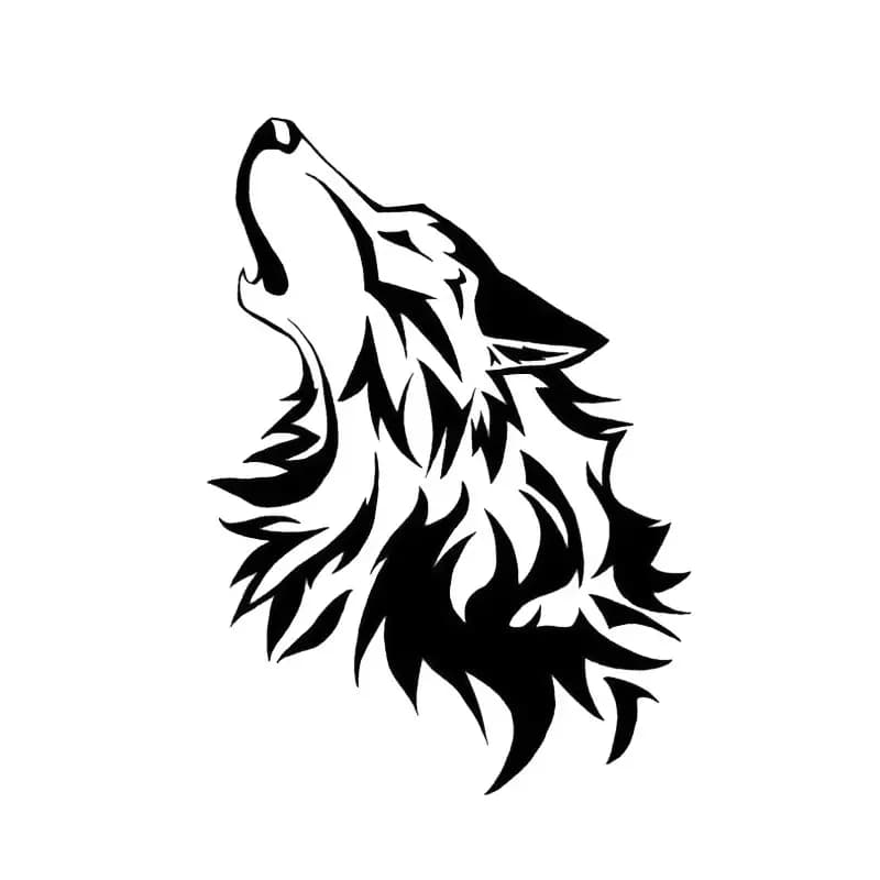 Autocollants de voiture de coulée d'animaux sauvages, totem de loup, rayures de voiture