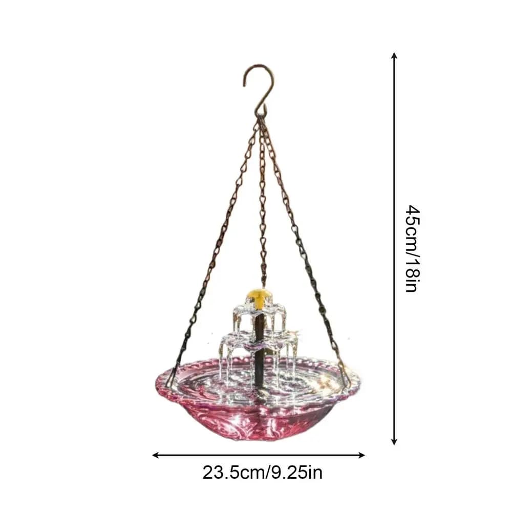Fontaine solaire suspendue pour oiseaux de jardin, 3 niveaux, décorative pour colibris, décoration d