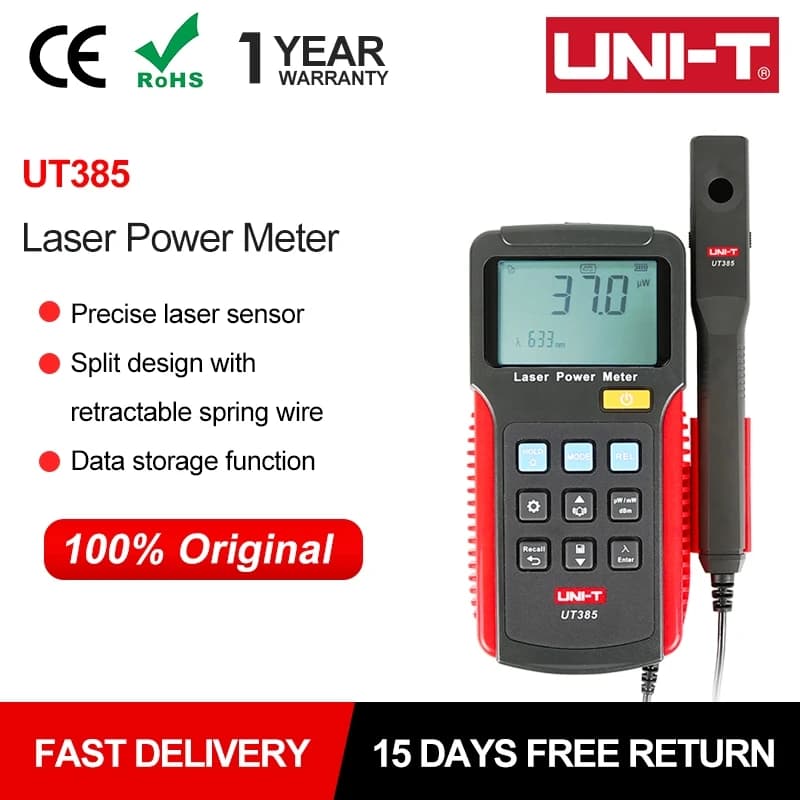 Compteur de puissance laser UNI-T UT385 Capteur laser de précision Analyseur de puissance Testeur de