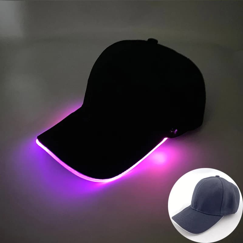 Chapeau structurels ent en fibre optique LED, casquette de baseball plonger oyante au néon, fournitu