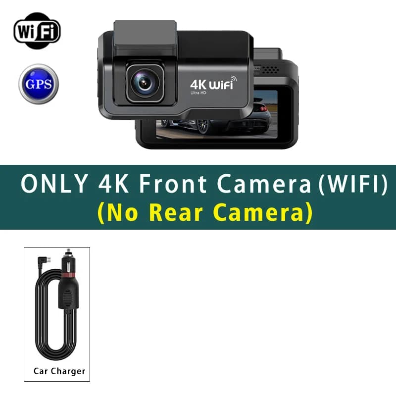 Caméra embarquée Ultra HD 4K avec enregistrement en boucle, surveillance de stationnement 24h/24, ca