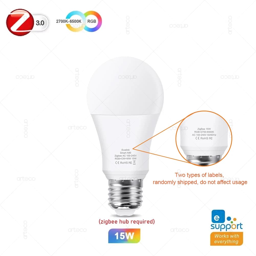 15W 18W E27 Zigbee ampoules intelligentes RGB E27 ampoule Led AC100-240V maison intelligente Zigbee 
