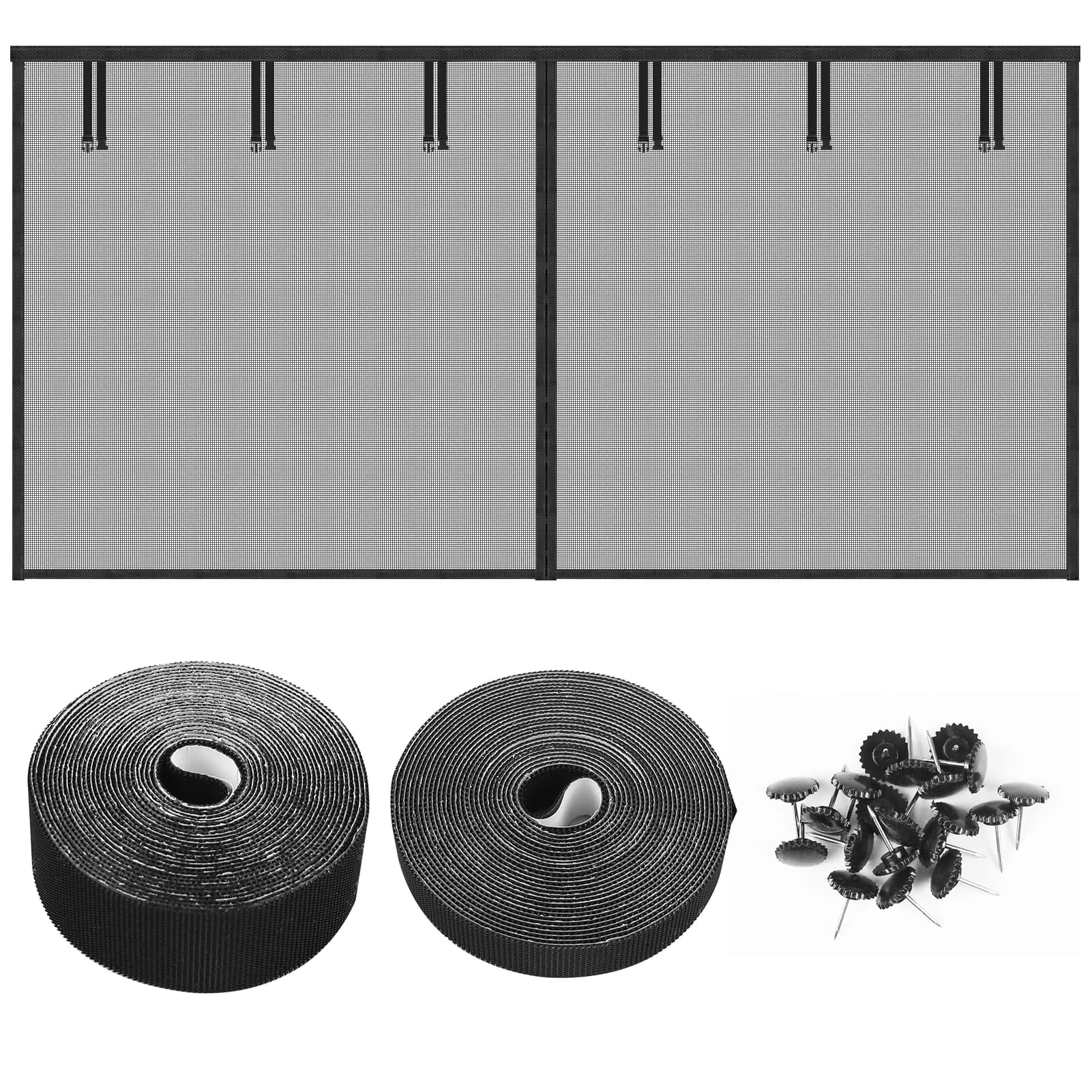 Portes Moustiquaires de Garage pour 2 Voitures, 16x7 Pieds, Magnétique, Durable, Rapide, Mains Libre