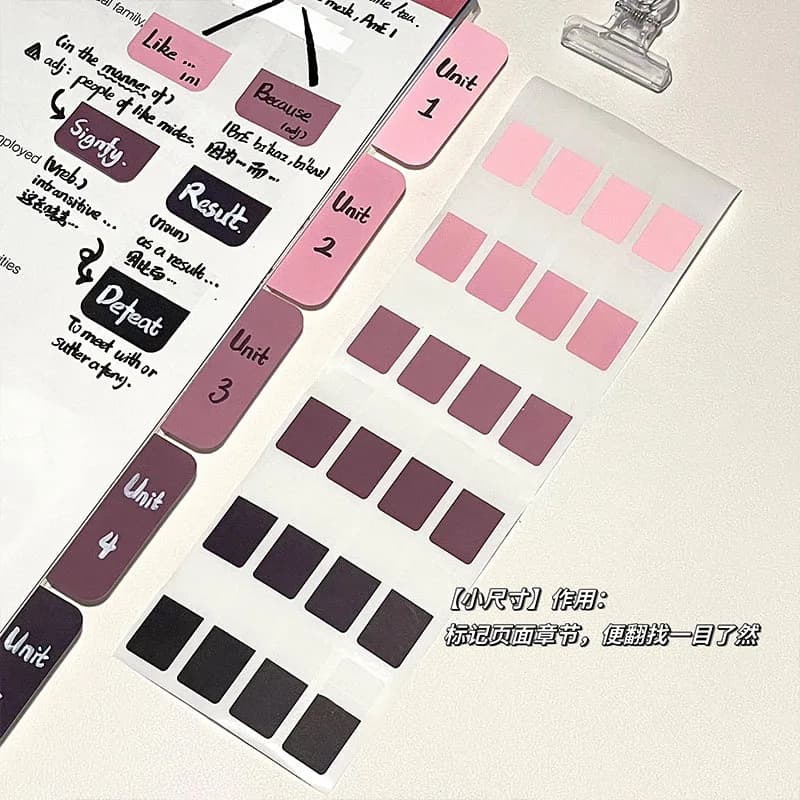 Index autocollants Morandi couleur Notes Transparent poste collant papeterie étiquettes auto-adhésiv