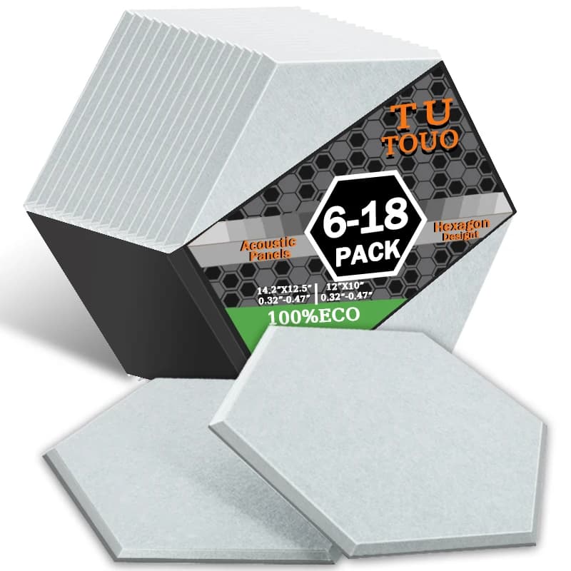 Panneaux acoustiques TOUO 6-18 pièces en fibre de polyester, panneaux insonorisants pour studio, KTV
