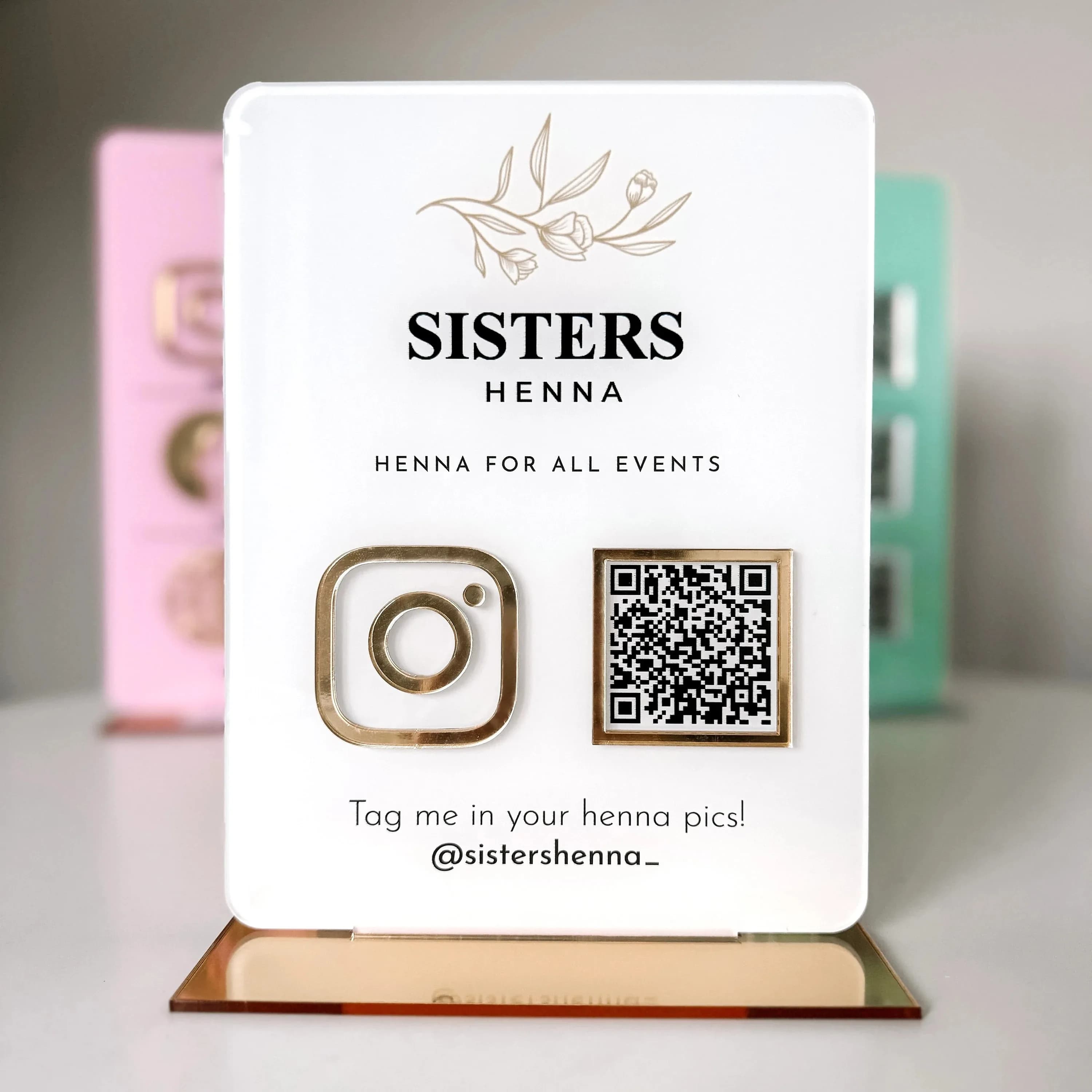 Plaque personnalisée avec code QR, support en acrylique, logo personnalisé pour entreprise, compteur