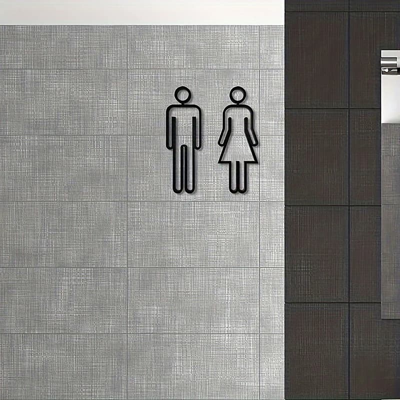 Panneau de toilette, salle de bains, toilettes, rappel, Plaque suspendue pour entreprise, bureau, mu