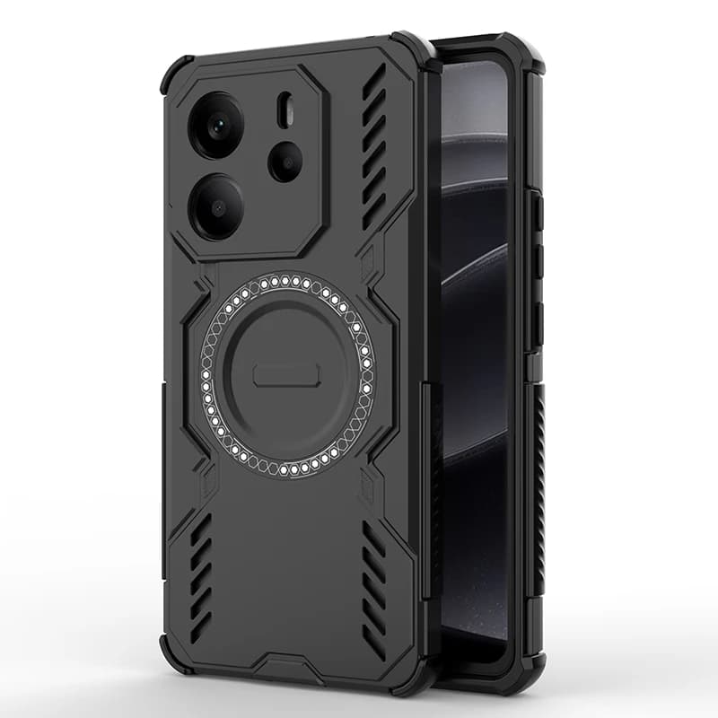 Coque blindée pour Redmi Note 14 4G 5G, couverture arrière à Charge sans fil à Adsorption magnétique