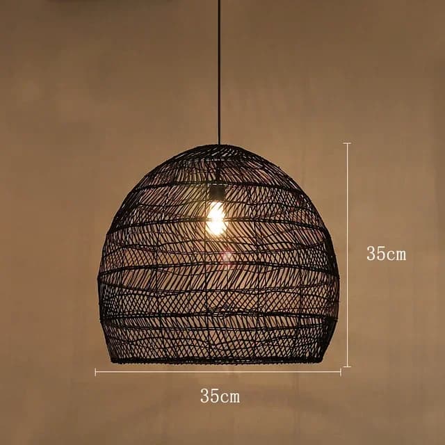 Lampe suspendue en rotin japonais faite à la main, lampe suspendue pour restaurant, chambre à couche