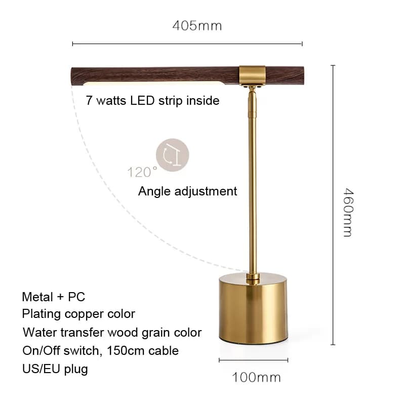 Lampe de table LED en bois pliable pour chambre à coucher, table de chevet, table de chevet, décorat