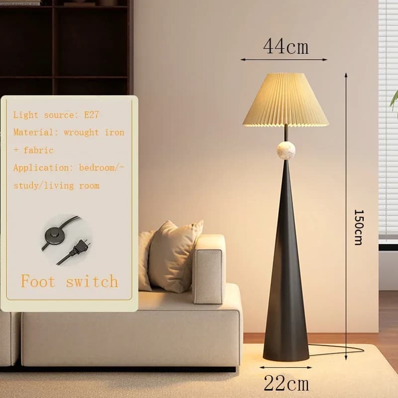 Lampadaire LED en tissu médiéval français, lampe de chevet de chambre à coucher, lampe d'appoint de 