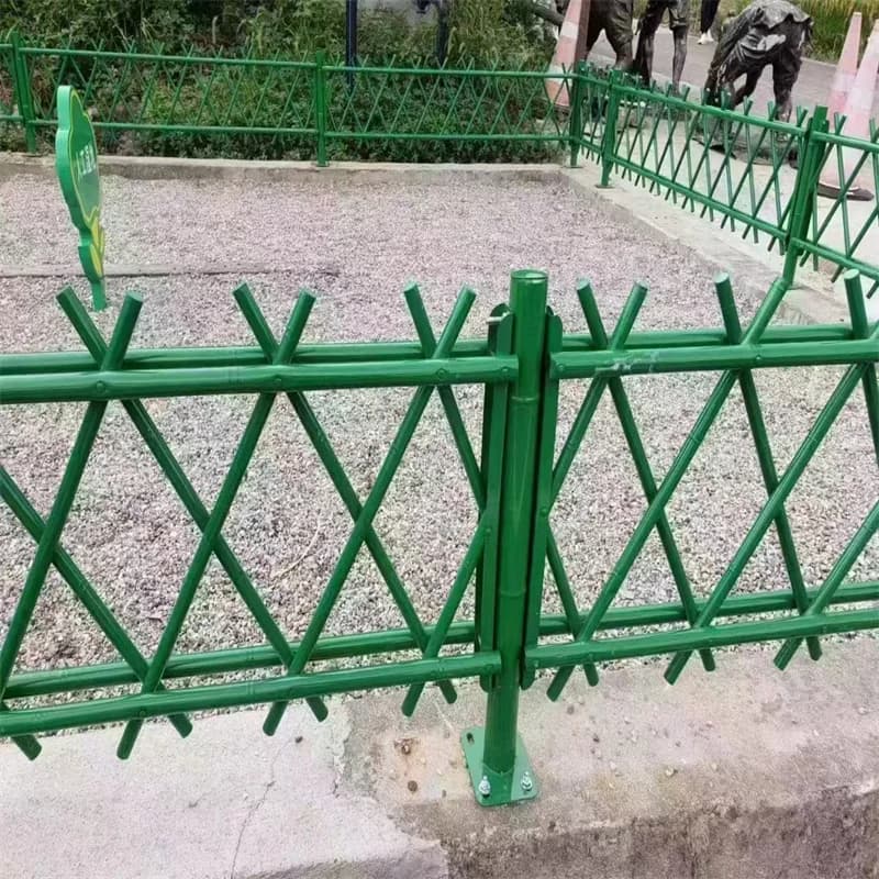 Panneau de sécurité décoratif en métal pour jardin en bambou, avec capuchon de colonne, clôture arti