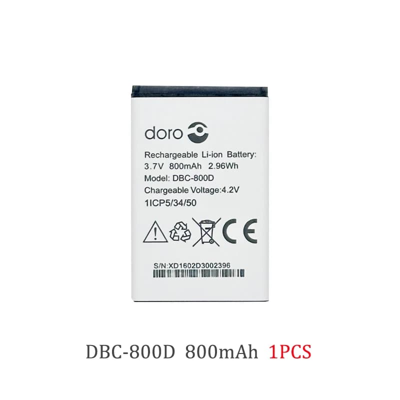 Batterie DBC-800D 3.7V 800mAh, Batteries au Lithium rechargeables pour téléphone portable Doro Easy 