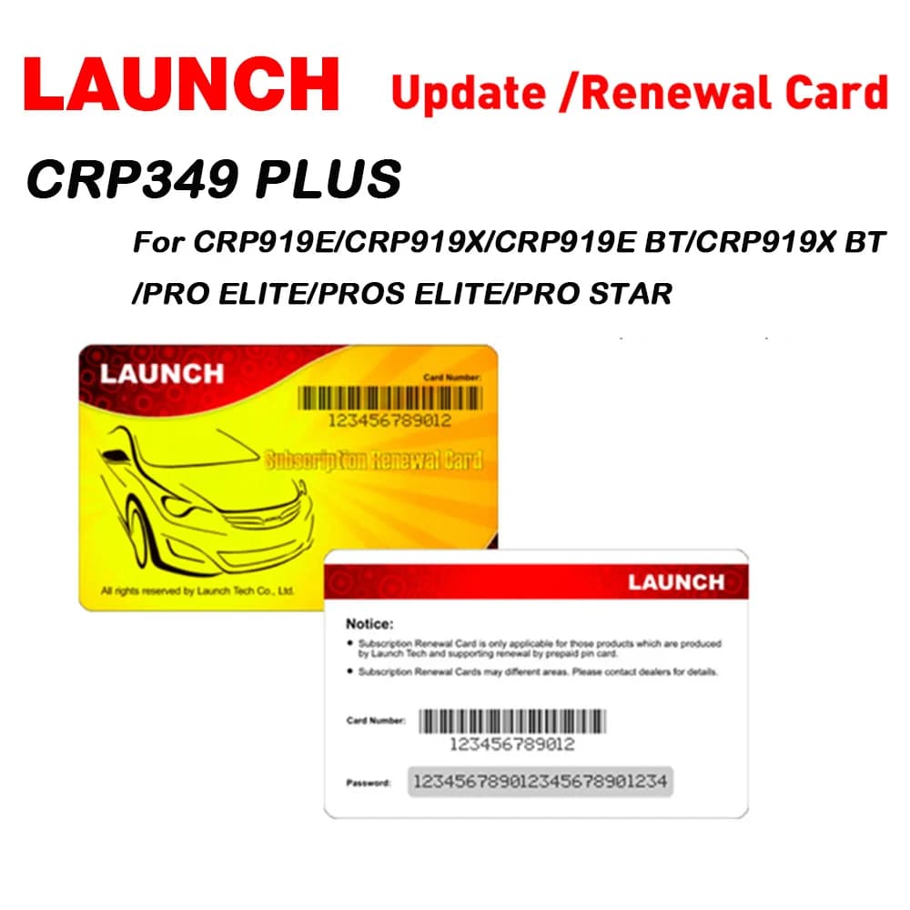 LAUNCH – carte de renouvellement de mise à jour originale, prise en charge pour CRP349 PLUS CRP919E/