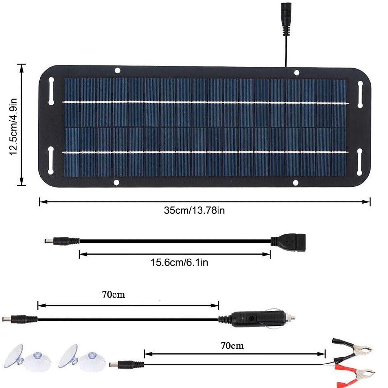 Chargeur de panneau solaire polycristallin 12V, batterie de voiture à haute efficacité, chargeur sol