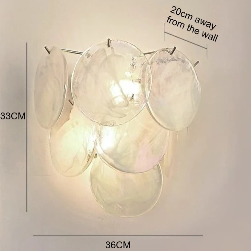 Lampe murale en verre de Murano faite à la main pour chambre à coucher, chevet, salon, couloir, rest