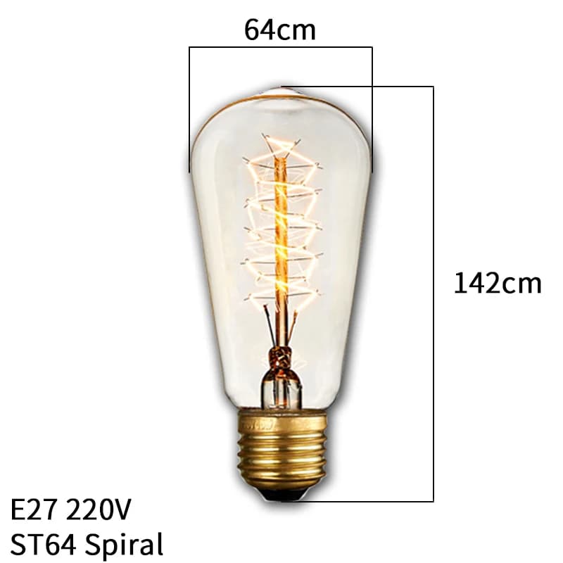 Ampoule rétro Edison à intensité variable E27 40W 110V 220V Ampoule rétro lampe incandescente Filame